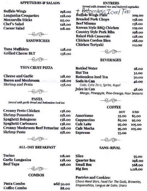 betty's sansrival menu|Betty's Menu .
